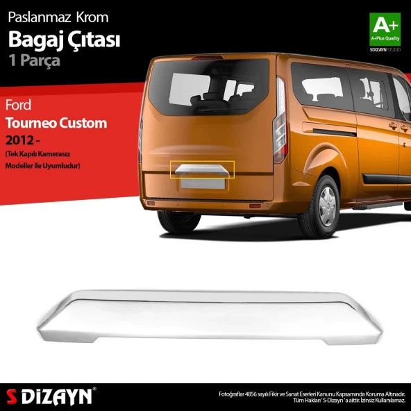 Ford Tourneo Custom için Krom Bagaj Çıtası 2012 Üzeri (Kamerasız)