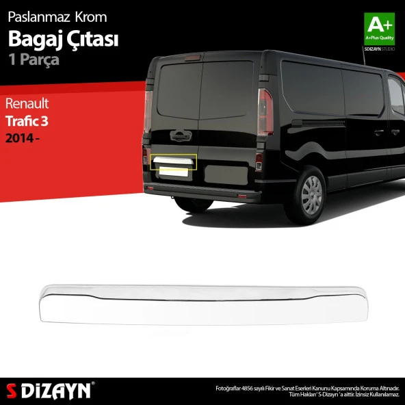 Renault Traffic Krom için Bagaj Çıtası (Çift Kapılı) 2014 Üzeri