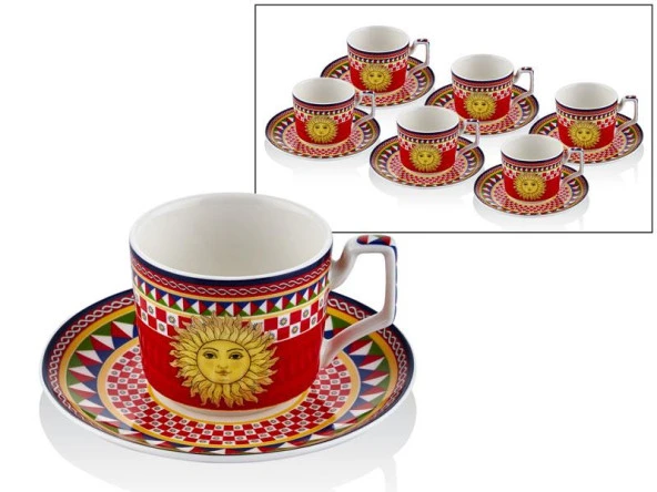 Lamedore Sunshine 6 lı Kahve Fincan Takımı 13x5 cm 1BSF-1931SS