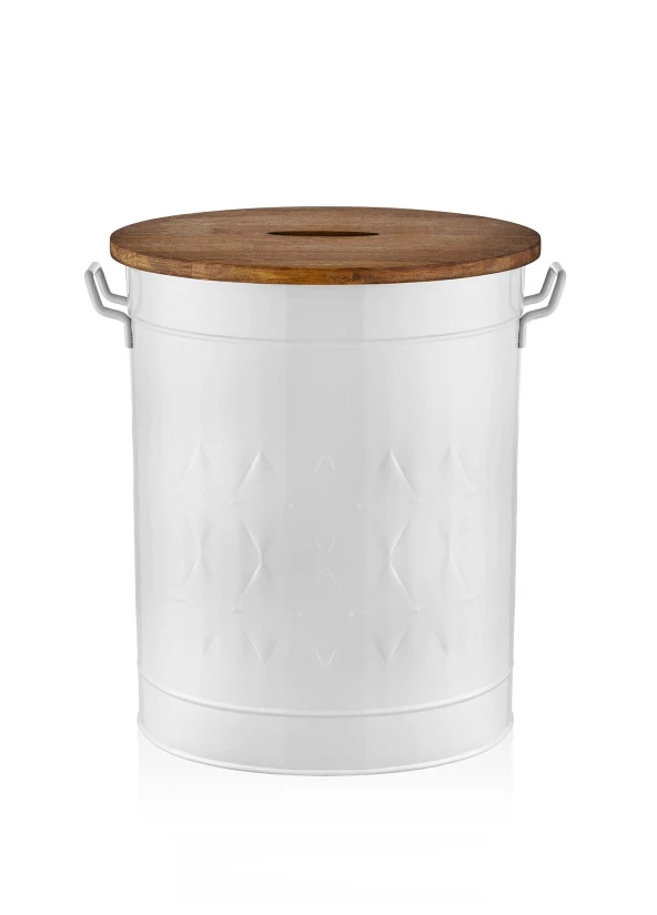 The Mia Prizma Çamaşır Sepeti Beyaz 54x43x35 cm PZM0020