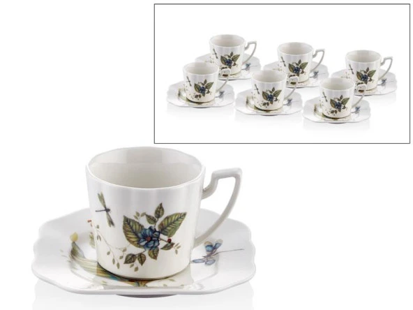 Lamedore Butterfly Serisi 6 Kişilik Kahve Fincanı 125 cc 1JYC-106