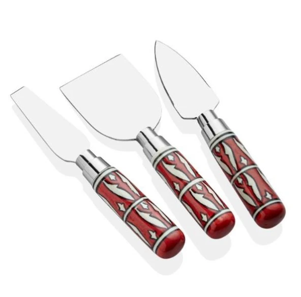 The Mia Corallo Peynir Servis Seti Kırmızı 3 Parça CRL0017