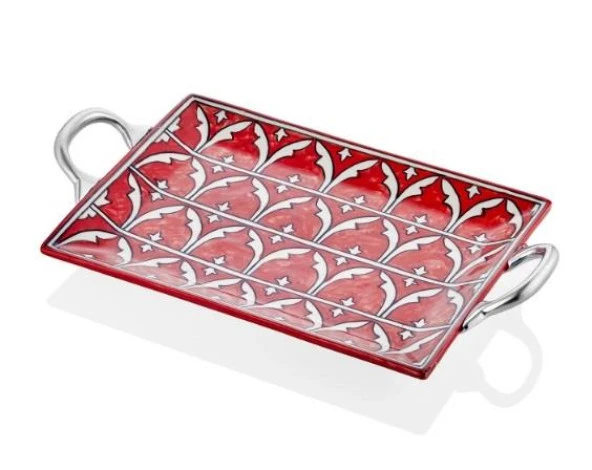 The Mia Corallo Servis Tepsisi Kırmızı 47x27 cm CRL0018