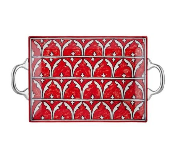 The Mia Corallo Servis Tepsisi Kırmızı 47x27 cm CRL0018 - 2