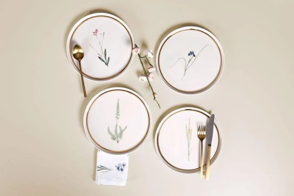 Porland Botanical 21cm  4'lü Pasta Takımı 04ALM007234