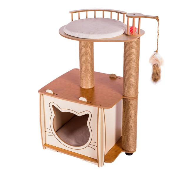 Patihomes Pro Katlı Kedi Tırmalama Oyun Evi - 1