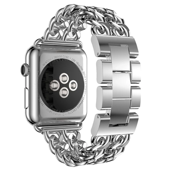 ​​Vendas ​Apple Watch 42mm Zincir halkalı şık parlak metal kordon - 4