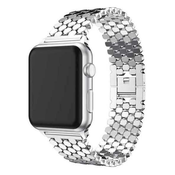 Vendas Apple Watch 44mm Metal bal peteği tasarımlı premium kordon