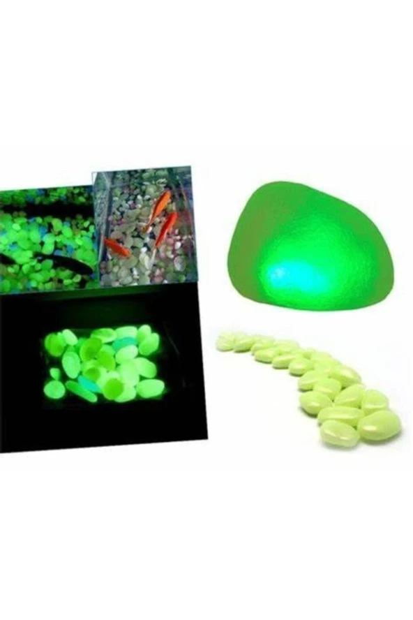 50 Adet Bahçe Için Fosforlu Çakıl Taşı Gece Parlayan Fosforlu Çakıl Taşları Akvaryum Dekoratif - 4