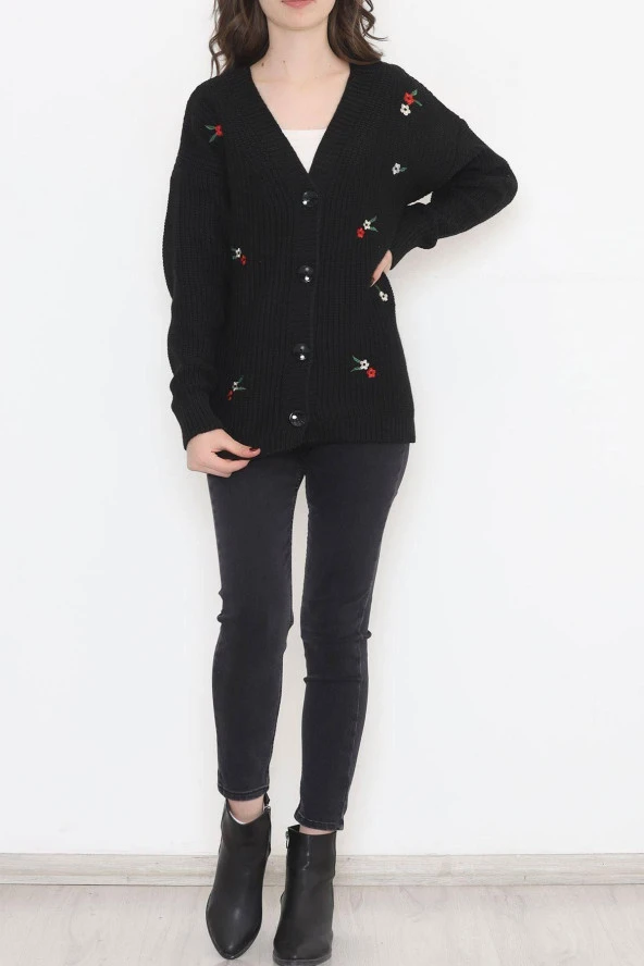 Nakışlı Hırka Siyah - 383.1577. - 6