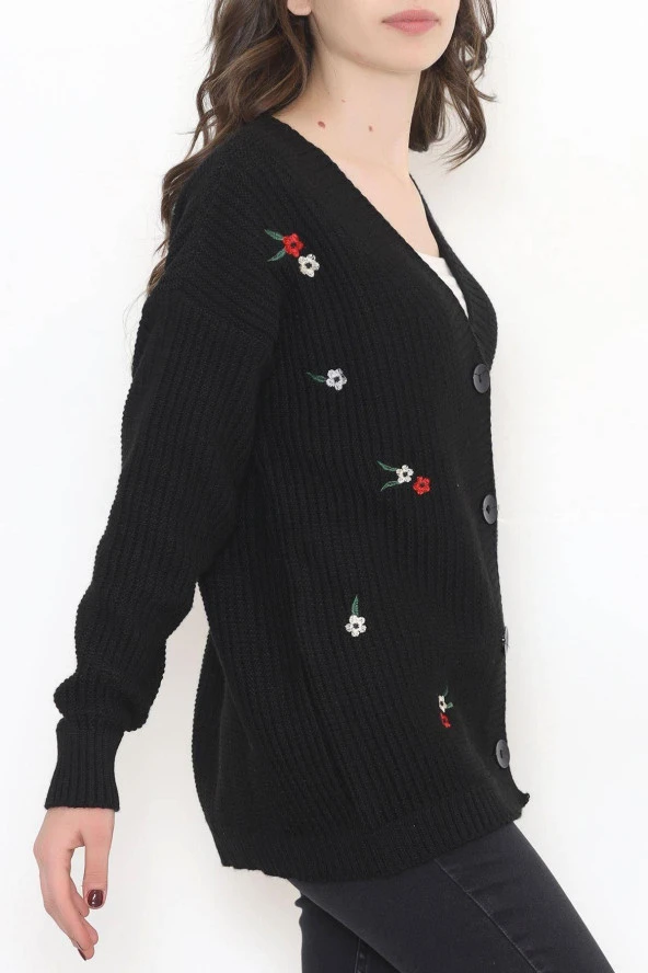 Nakışlı Hırka Siyah - 383.1577. - 7