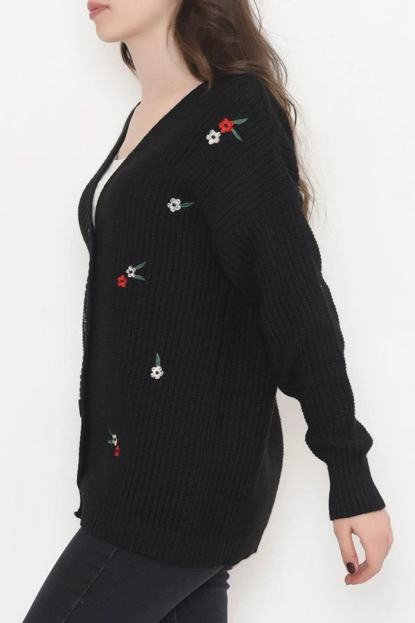 Nakışlı Hırka Siyah - 383.1577. - 9