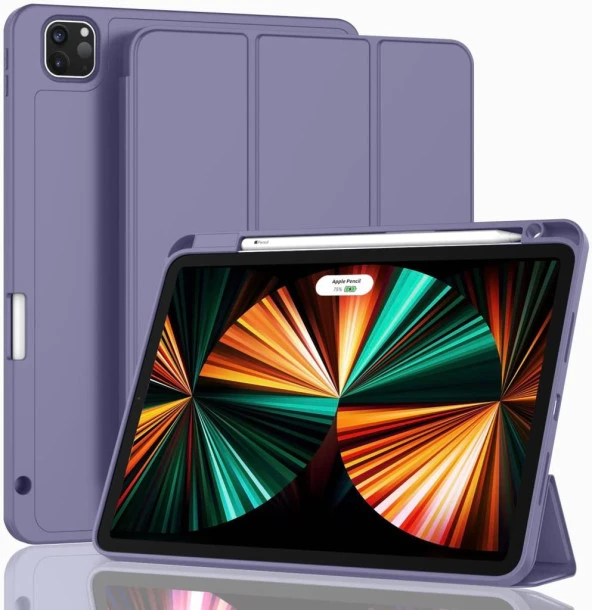 Apple iPad Pro 12.9 4. Nesil ve 3. Nesil Kılıf Pen Charge Kalem Bölmeli 2018 - 2020