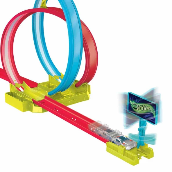 Hot Wheels Neon Yarışlar Çifte Çemberde Yarış Seti - 3