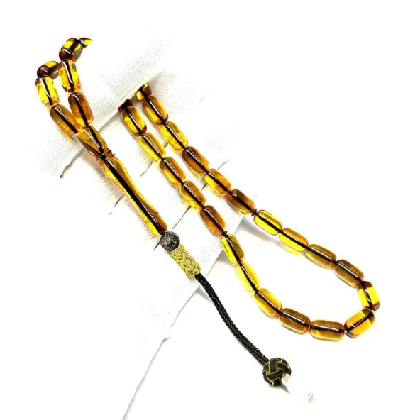 Kapsül Model Kazaz Püsküllü 6-12mm Ateş Kehribar Tesbih ürün görseli