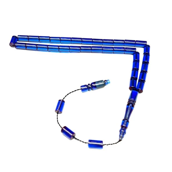 Kesme Model Usta İşi Sistemli 6-10mm Ateş Kehribar Tesbih - Resim 2