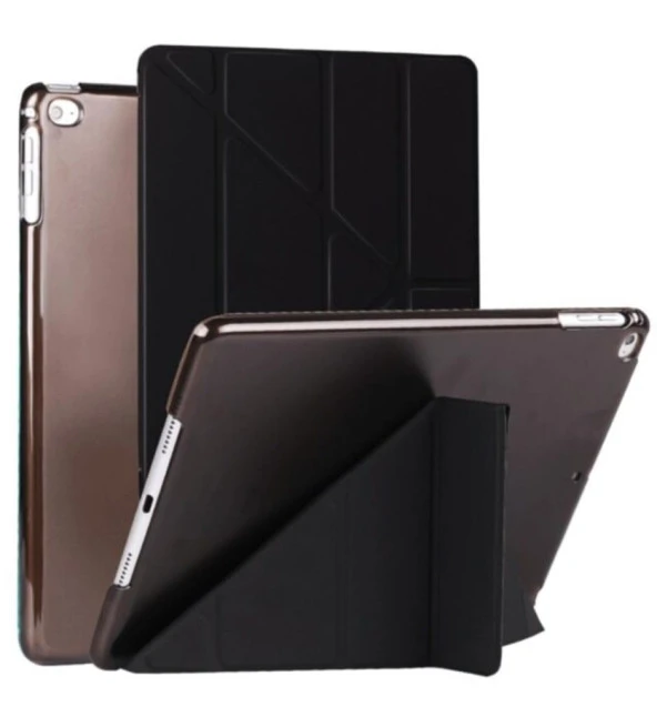 Apple iPad 9. Nesil 10.2 Kılıf Trifolding Arkası Sert Case A2602 A2603 A2604 A2605