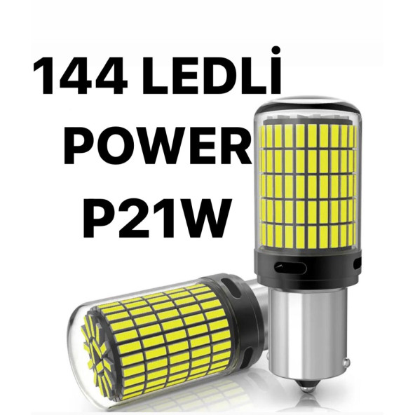 P21w Ba15s 1156 144 Ledli Ultra Parlak Geri Vites Park Ampül Tek Duy Beyaz (2 ADET)