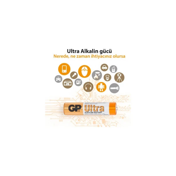 Gp AAA Boy Ultra Alkalin İnce Kalem Pil 4 Lü Paket - 5
