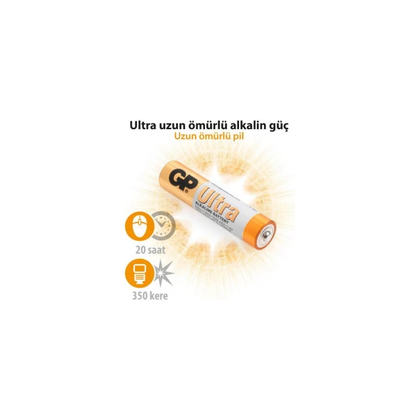 Gp AAA Boy Ultra Alkalin İnce Kalem Pil 4 Lü Paket - 6