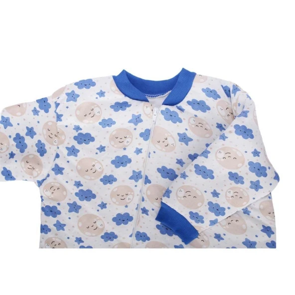 Erkek Çocuk Mavi Bulutlu Yıldız Desenli Uyku Tulumu - 3