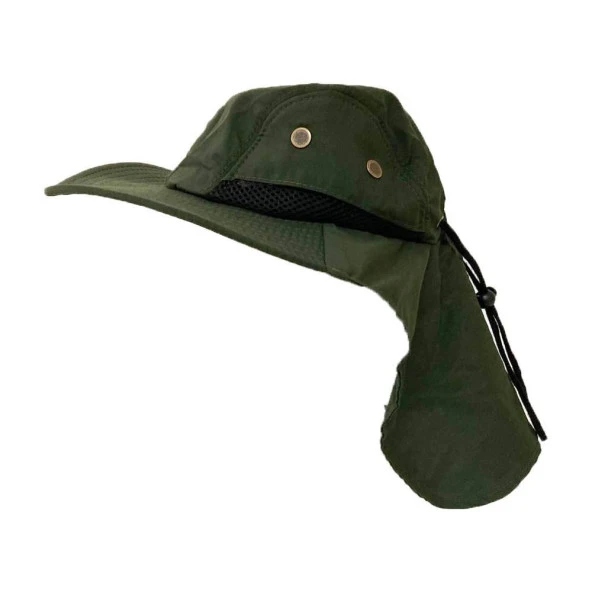 Haki Renk Ayarlanabilir Özellikli Safari Trekking Şapkası