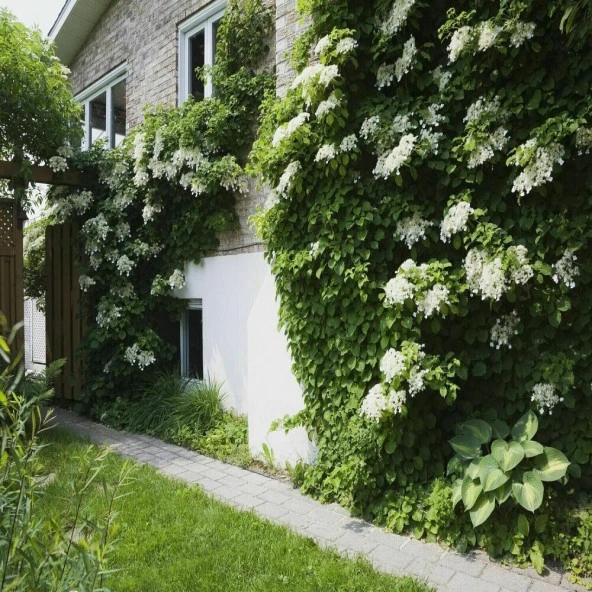 Hydrangea Anomala Petiolaris Beyaz Kokulu Çiçekli Sarmaşık Ortanca Fidanı