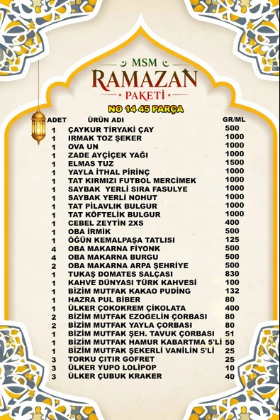MSM Ramazan Paketi Erzak Paketi Mega Paket 45 Parça Çocuklar İçin Çikolata Setli Toplam 19kg No :14 - Resim 2