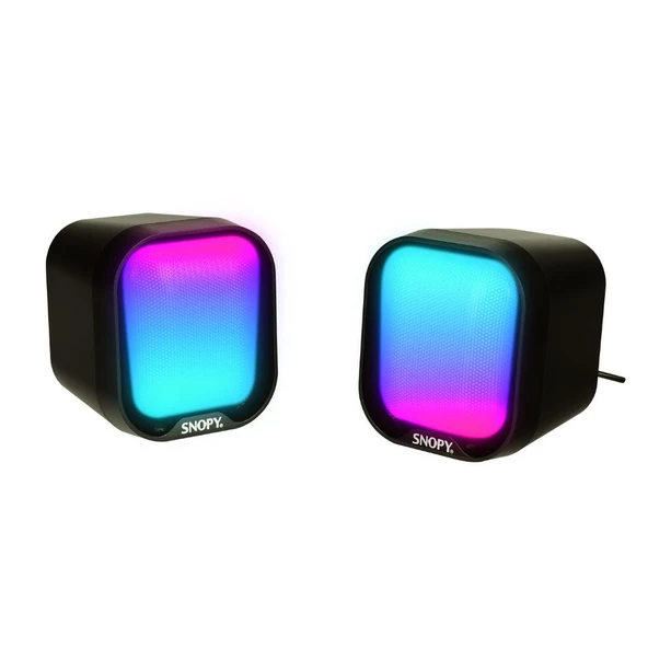 SNOPY SN-87U 2.0 MİNİ RGB IŞIKLI 2WX2CH SİYAH USB GAMİNG SPEAKER HOPARLÖR