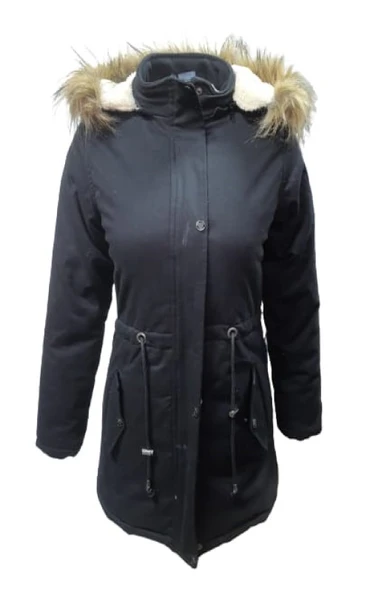 Jenerik J01805 Çocuk Kız Gabardin İçi Kürklü Kapüşonlu Kaban - Resim 3