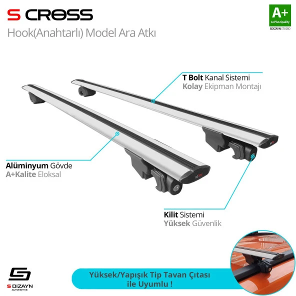 Renault Clio 4 için Sport Tourer 2013-2020 Hook Anahtarlı Model Gri Ara Atkı A+ Kalite ürün görseli