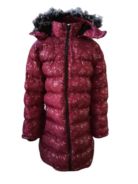 Bilen Kids B05011 Çocuk Kız Desenli Kapüşonlu Kürklü Spor Mont ürün görseli
