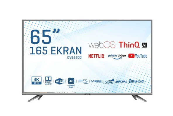 Onvo OV65500 65" 165 Ekran Uydu Alıcılı 4K Ultra HD webOS Smart LED TV
