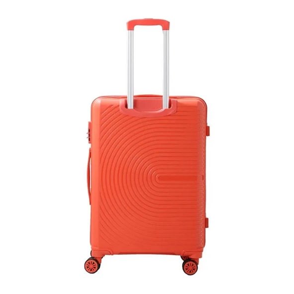 MÇS 3lü Set Kırılmaz Silikon Seyahat Valizi Bavulu V374 Mercan - Resim 4
