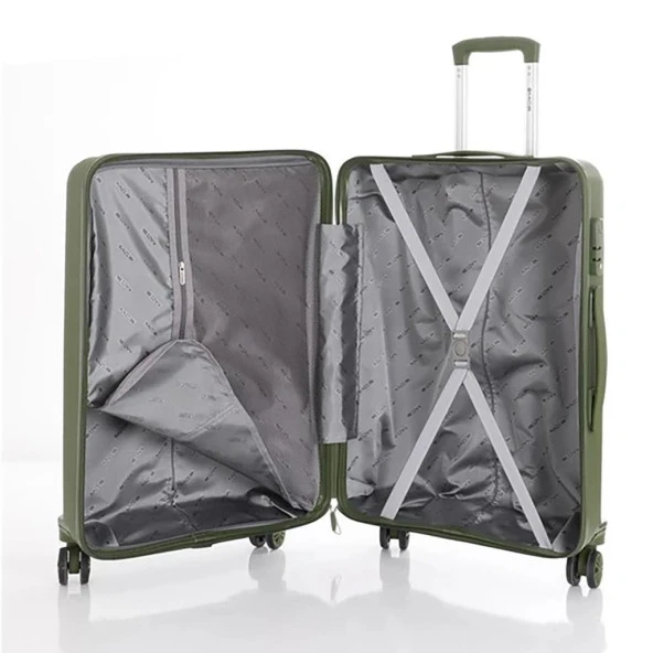 MÇS 3lü Set Kırılmaz Silikon Seyahat Valizi Bavulu V374 Haki - 2