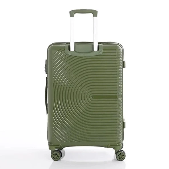 MÇS 3lü Set Kırılmaz Silikon Seyahat Valizi Bavulu V374 Haki - 4