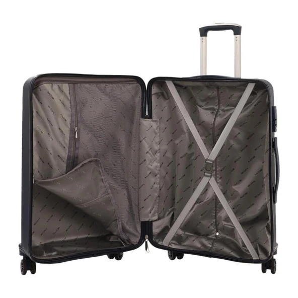 MÇS 3lü Set Kırılmaz Silikon Seyahat Valizi Bavulu V374 Lacivert - Resim 2