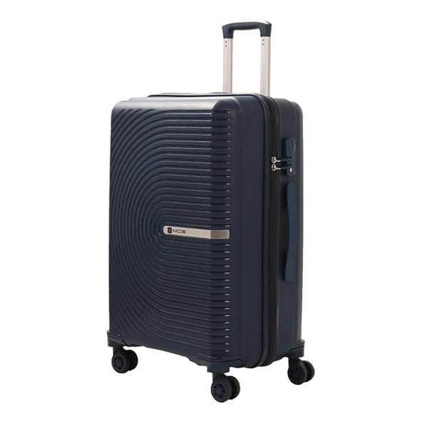 MÇS 3lü Set Kırılmaz Silikon Seyahat Valizi Bavulu V374 Lacivert - Resim 5