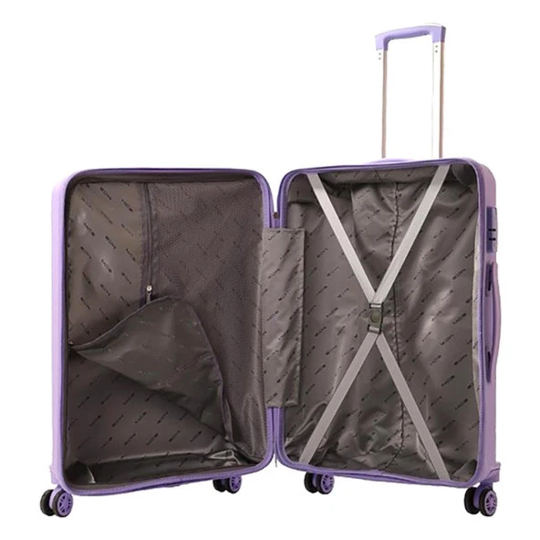 MÇS 3lü Set Kırılmaz Silikon Seyahat Valizi Bavulu V374 Lila - Resim 2