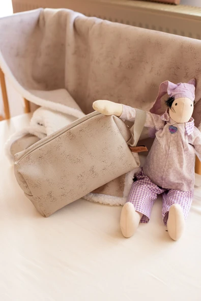 Kirli Temiz Islak Organizer Çantası Solid Bej Bebek Çocuk Kıyafet Çamaşır Anne Makyaj Alezli Çanta - 5