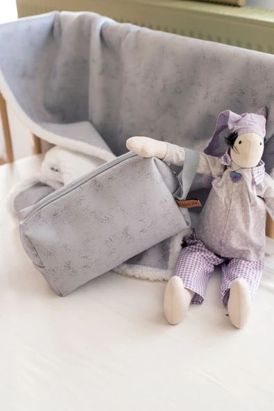 Kirli Temiz Islak Organizer Çantası Solid Gri Bebek Çocuk Kıyafet Çamaşır Anne Makyaj Alezli Çanta - 5