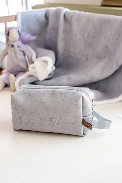 Kirli Temiz Islak Organizer Çantası Solid Gri Bebek Çocuk Kıyafet Çamaşır Anne Makyaj Alezli Çanta