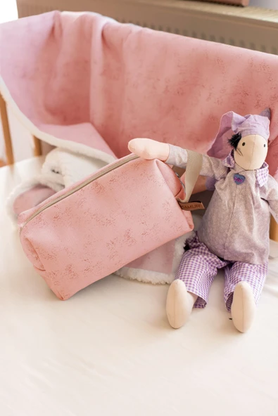 Kirli Temiz Islak Organizer Solid P.pembe Bebek Çocuk Kıyafet Çamaşır Anne Makyaj Alezli Çanta - 5