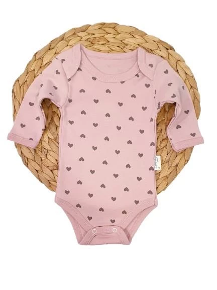 Kalp Desenli Kız Bebek Çıtçıtlı Body - 3
