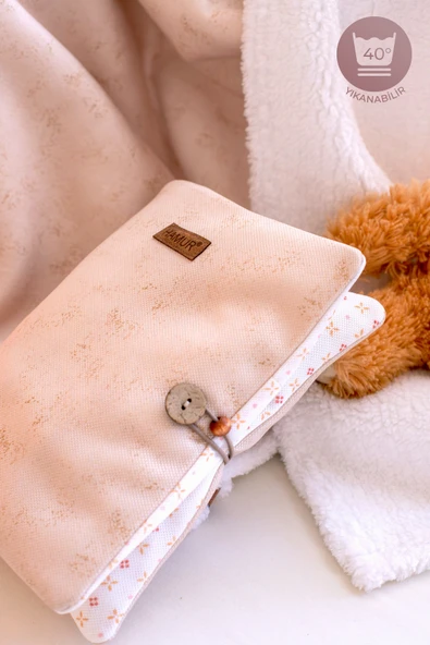 Anne Bebek Bakım Çantası Yenidoğan Alt Açma Değiştirme Düzenleyici Çantası Organizer Solid Bej - Resim 7