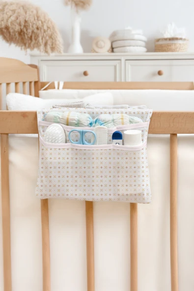 Anne Bebek Bakım Çantası Yenidoğan Alt Açma Değiştirme Düzenleyici Çantası Organizer Solid P.Pembe - Resim 3