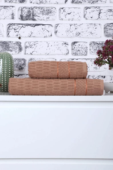 2 Parça Jakarlı Renkli Kadın-Erkek Banyo Havlu Takımı 90x150 Cm - 5