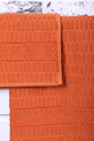 2 Parça Jakarlı Renkli Kadın-Erkek Banyo Havlu Takımı 90x150 Cm - 11