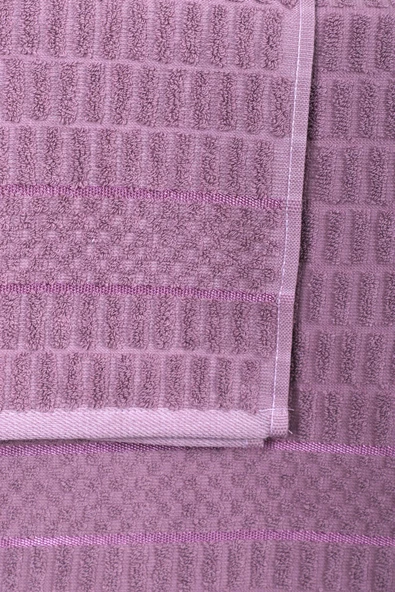 2 Parça Jakarlı Renkli Kadın-Erkek Banyo Havlu Takımı 90x150 Cm - 9