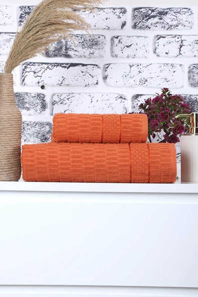 2 Parça Jakarlı Renkli Kadın-Erkek Banyo Havlu Takımı 90x150 Cm - 2